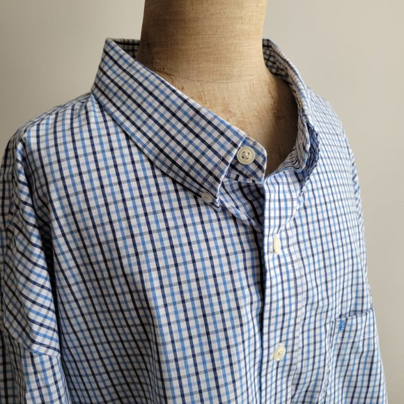 IZOD Mens Big & Tall Classic Fit Long Sleeve Plaid Button-Down Shirt - Picture 6 of 9